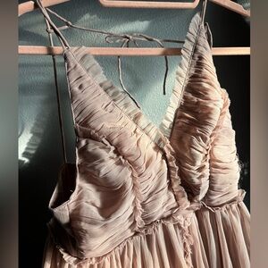 ASOS Blush Pink Ruched Maxi Dress Size 2 (XS)